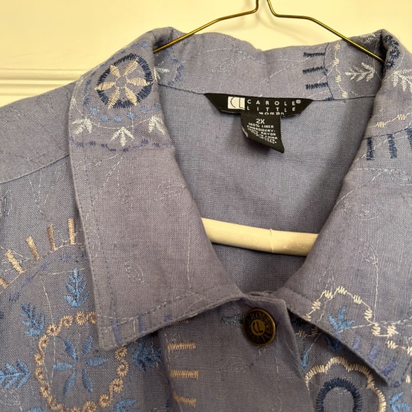 Carole little Linen Jacket -plus size - Picture 2 of 4